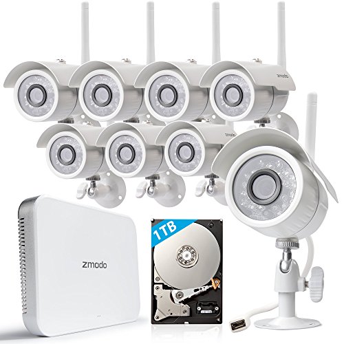 8 channel zmodo security system with 1 tb hard drive